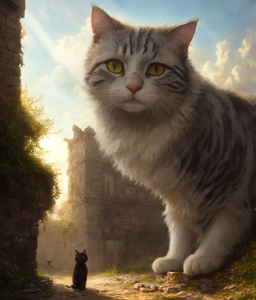 10959-2536104201-block paint depicting a cat in a (ruins landscape_0.001), posed character portrait design study, backlit, light rays, highly det_2.png